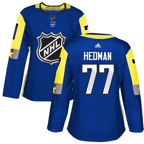 Adidas Tampa Bay Lightning #77 Victor Hedman Royal 2018 All-Star Atlantic Division Authentic Women Stitched NHL Jersey